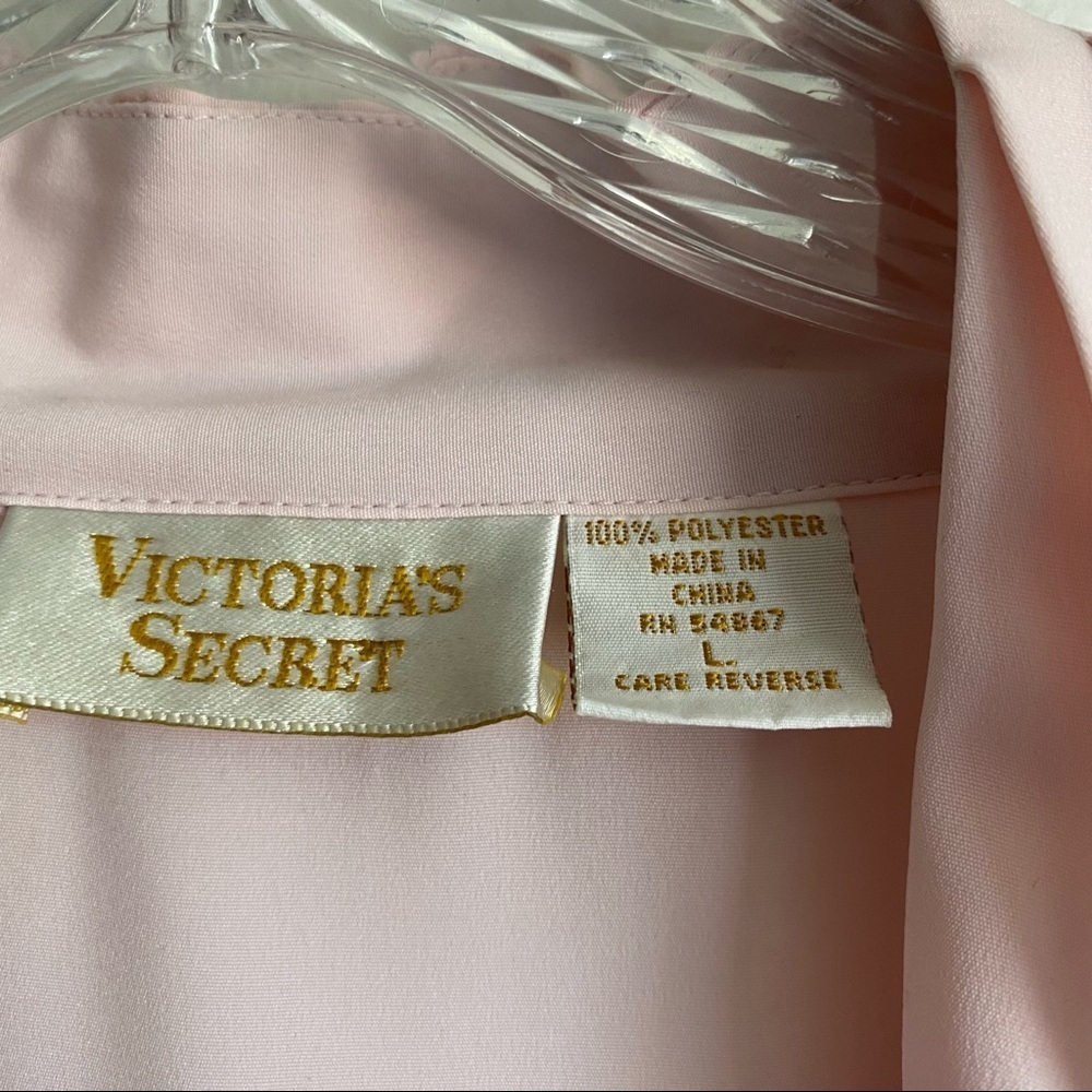 Victoria’s Secret Gold Label Draped Light Pink Long Sleeve Top Floral Details - Picture 8 of 11